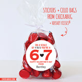 "On A Scale of 1 to 5 You're A 6 7" Valentine's Day Stickers