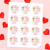 "You're Pudding a Smile On My Face" Valentine's Day Stickers