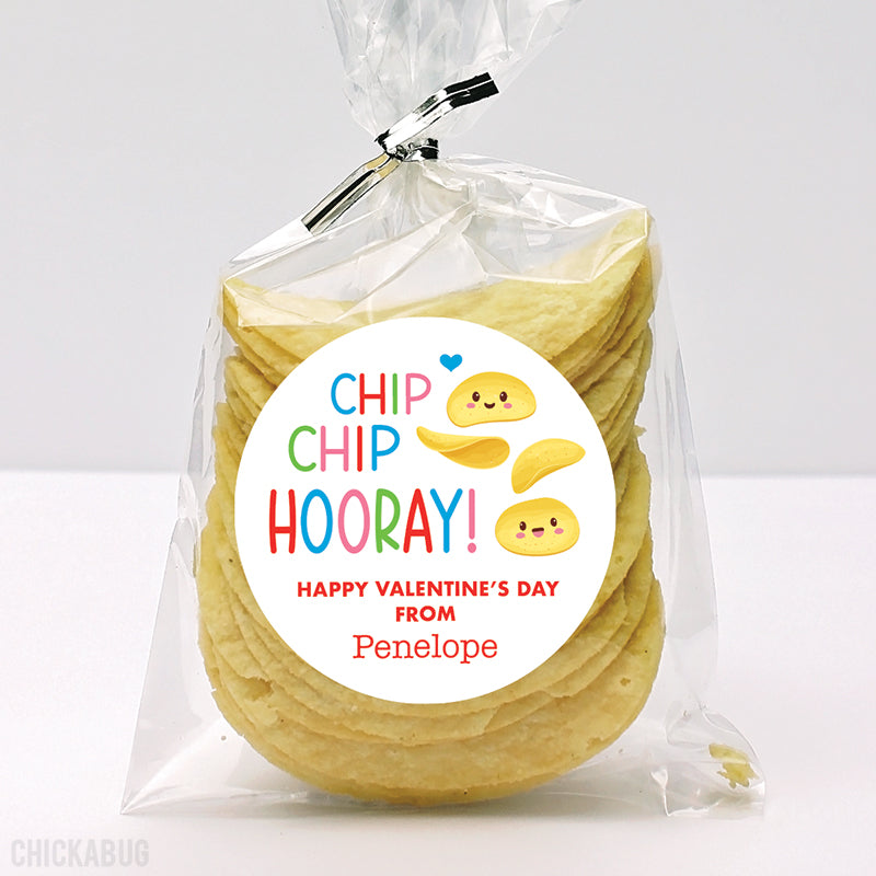 "Chip Chip Hooray" Potato Chips Valentine's Day Stickers