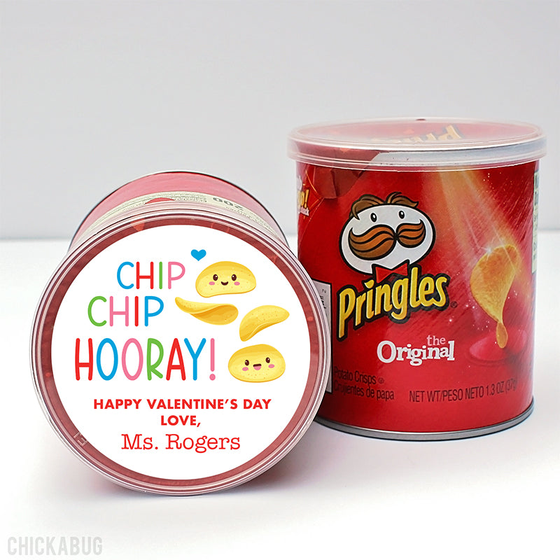 "Chip Chip Hooray" Potato Chips Valentine's Day Stickers