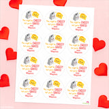 "This Might Be Cheesy But You're Grate" Valentine's Day Stickers