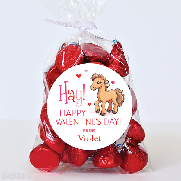 "Hay!" Horse Valentine's Day Stickers