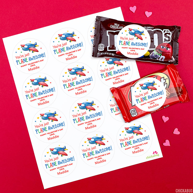 "PLANE Awesome" Valentine's Day Stickers