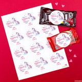 Magical Unicorn Valentine's Day Stickers