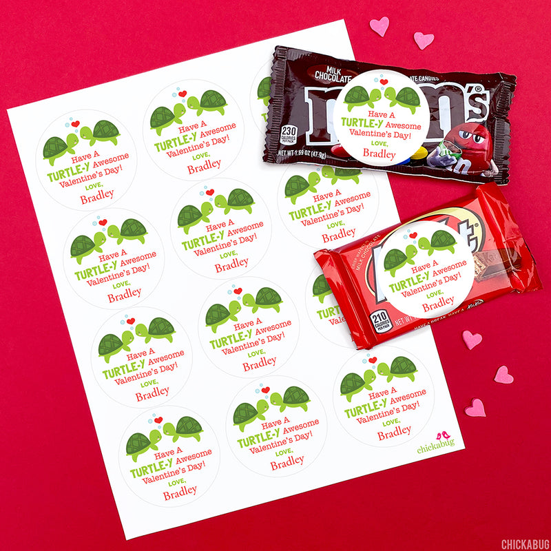 Turtles Valentine's Day Stickers