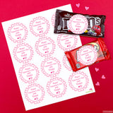 Valentine's Day Stickers - Pink