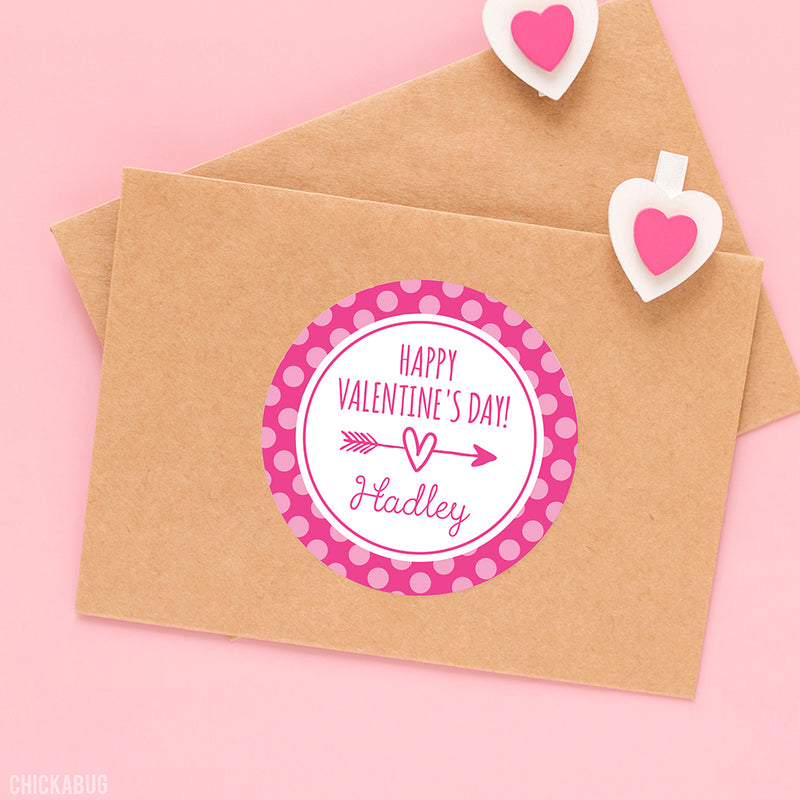 Heart & Arrow Valentine's Day Stickers - Pink