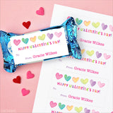 Pastel Hearts Valentine Labels