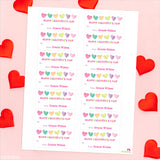 Pastel Hearts Valentine Labels