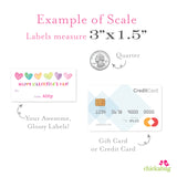 Pastel Hearts Valentine Labels