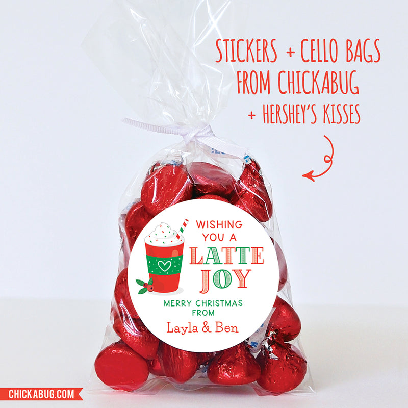 "Wishing You a Latte Joy" Christmas Coffee Gift Labels