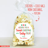 "Wishing You A Sweet Christmas with a Salty Treat" Gift Labels