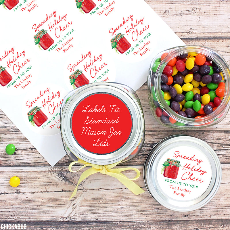 "Spreading Holiday Cheer" Christmas Jelly or Jam Labels
