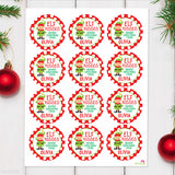 "Elf Kisses" Christmas Stickers