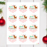 "Reindeer Kisses" Christmas Stickers