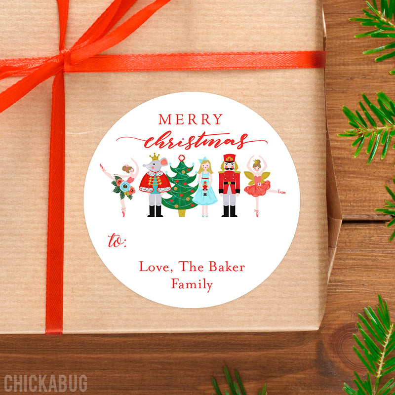 Nutcracker Ballet Christmas Gift Labels