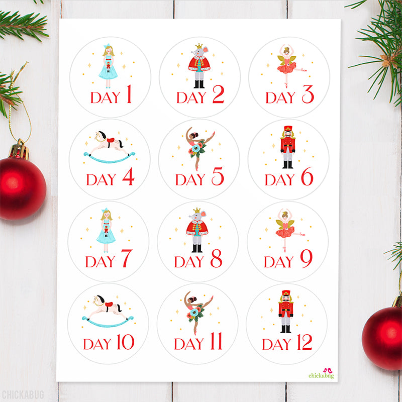 12 Days of Christmas Gift Labels - Nutcracker Ballet