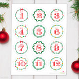 12 Days of Christmas Gift Labels - Christmas Wreaths