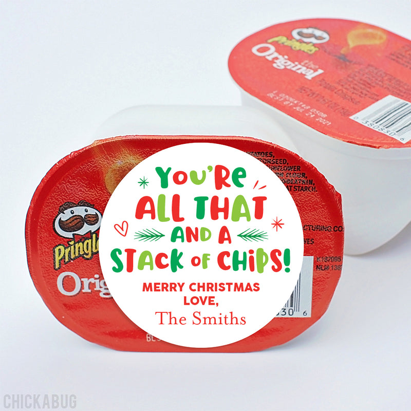 Potato Chips "All That and a Stack of Chips" Christmas Stickers