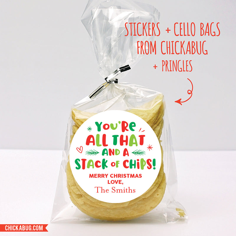 Potato Chips "All That and a Stack of Chips" Christmas Stickers