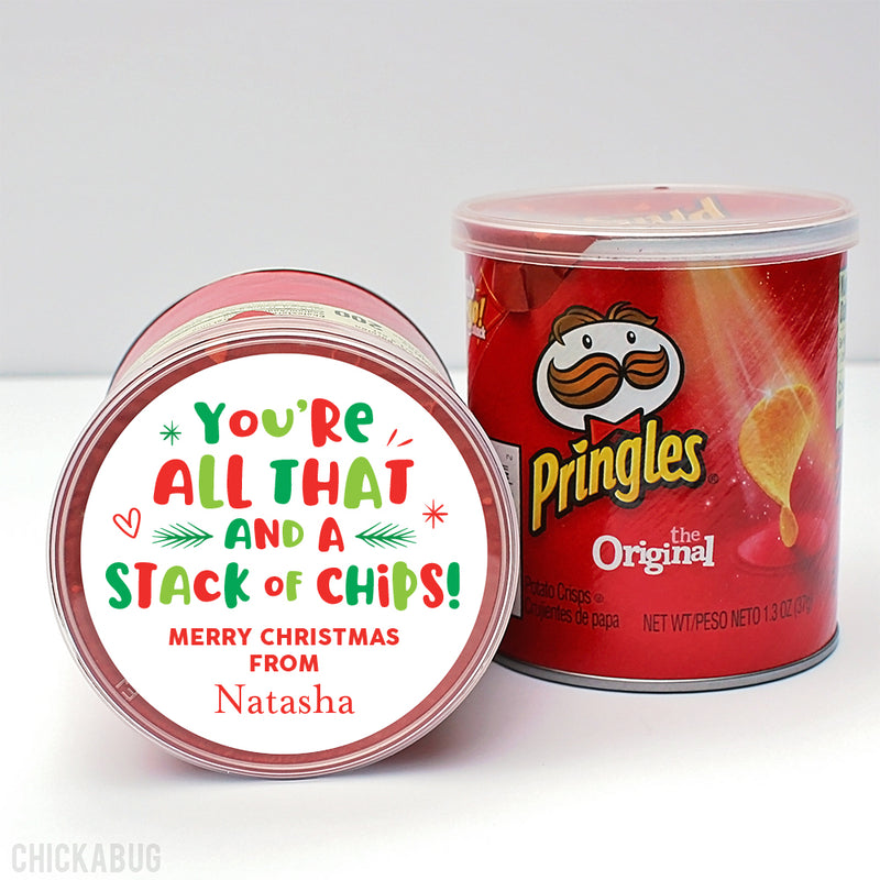 Potato Chips "All That and a Stack of Chips" Christmas Stickers