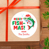 Merry Fish-Mas Christmas Stickers