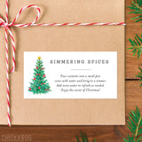Christmas Tree Simmering Spices Labels