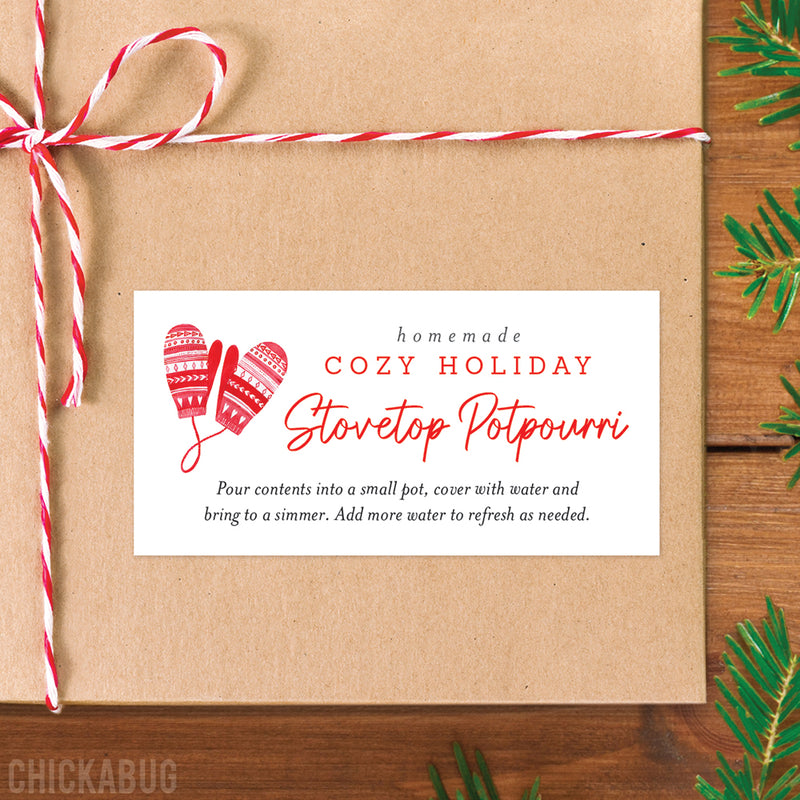 Cozy Holiday Stovetop Potpourri Gift Labels