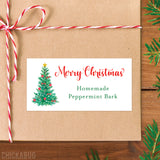 "Merry Christmas" Tree Homemade Christmas Gift Labels