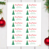 "Merry Christmas" Tree Homemade Christmas Gift Labels