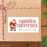 Vintage Santa "Christmas Chocolates" Gift Labels