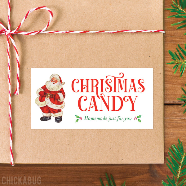 Vintage Santa "Christmas Candy" Gift Labels