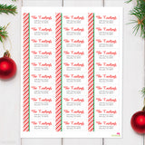 Christmas Candy Cane Stripes Address Labels