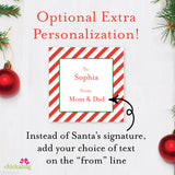 Signed by Santa Christmas Gift Labels - Stripes