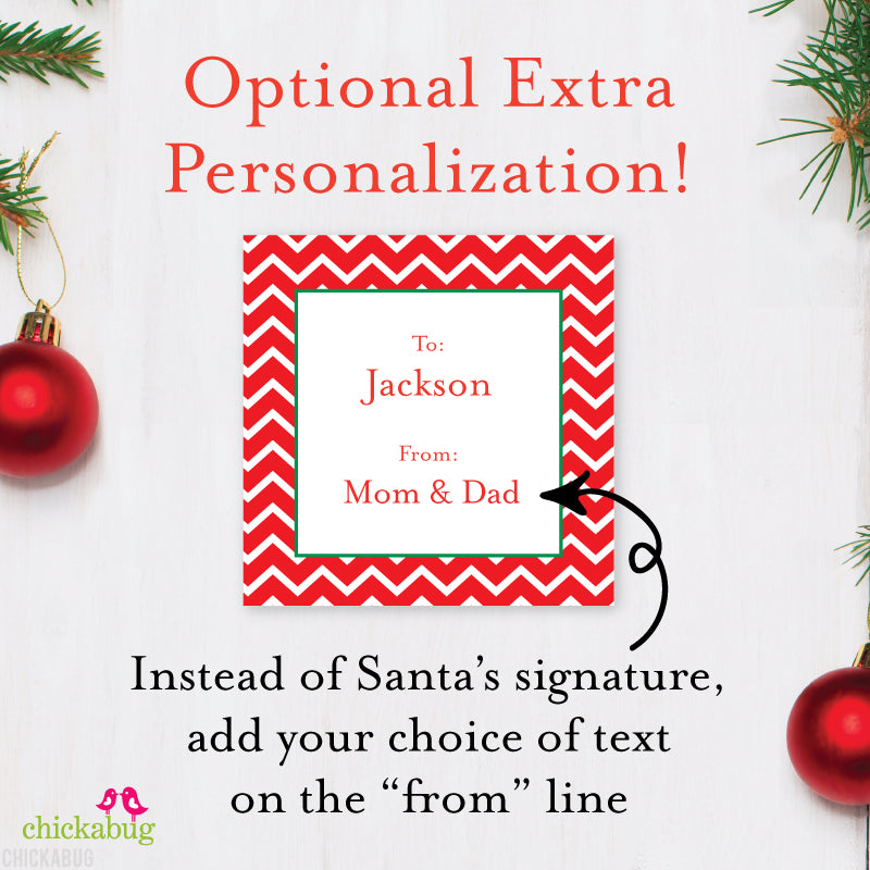 Signed by Santa Christmas Gift Labels - Chevron