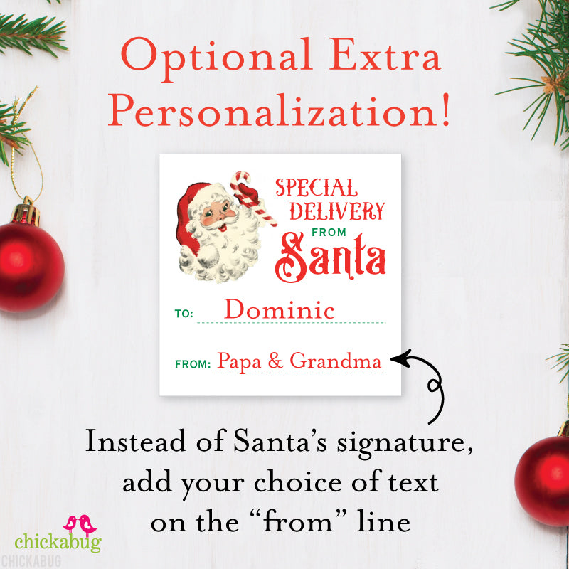 personalized-signed-by-santa-christmas-gift-labels-vintage-santa-special-delivery-chickabug for Free Printable Christmas Eve Box Label Template Personalized & Signed by Santa Christmas Gift Labels - Vintage Santa Special Delivery – Chickabug for Free Printable Christmas Eve Box Label Template