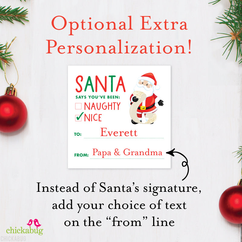 Signed by Santa Christmas Gift Labels - Santa's Nice List