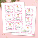Signed by Santa Christmas Gift Labels - Pink Vintage Santa