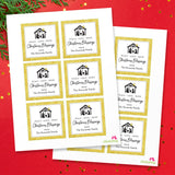 Gold Nativity Scene "Christmas Blessings" Gift Labels