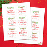 Classic Greenery Merry Christmas Gift Labels