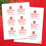"Homemade with Love" Christmas Food Gift Labels