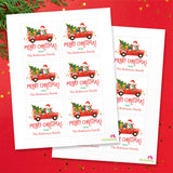 Snowman & Red Truck Christmas Gift Labels