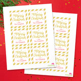 Gold Merry Christmas Gift Labels