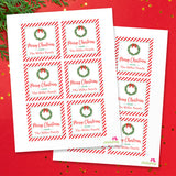 Christmas Wreath Christmas Gift Labels