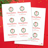 Wreath and Bow Christmas Gift Labels