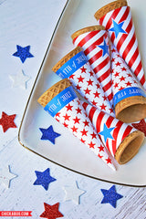 Free Printable 4th of July Ice Cream Cone Wrappers (INSTANT DOWNLOAD)