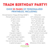 Train Birthday Party Printable Decor Kit (Digital File)
