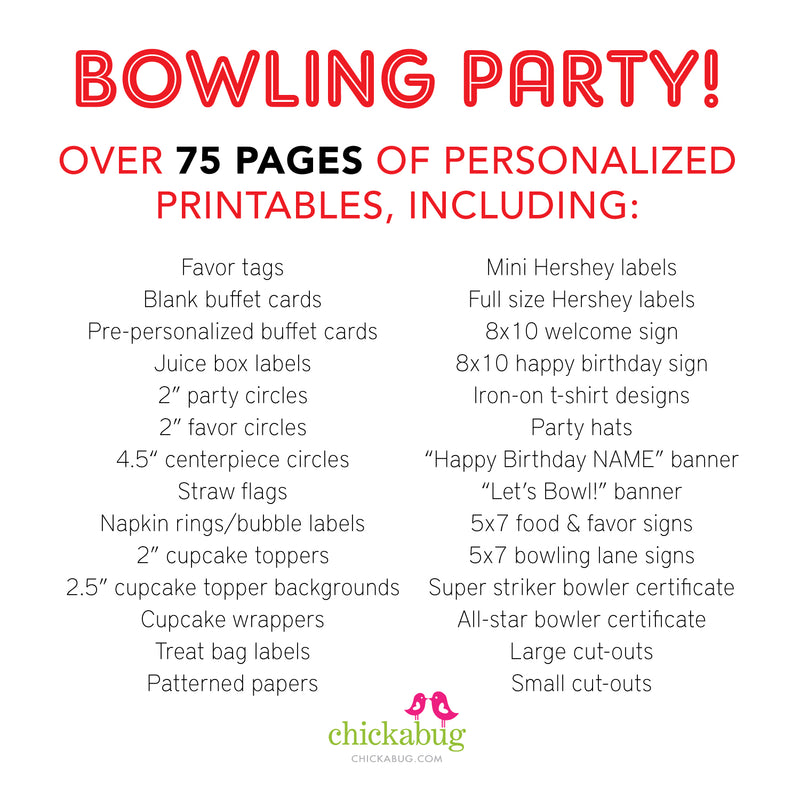 How to make bowling party favor bags - Chickabug