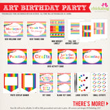 Art Birthday Party Printable Decor Kit (Digital File)
