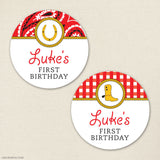 Country Western Birthday Stickers